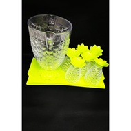 Golden Sunkist Fish Pot Fish Glass 6 pcs Tray