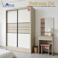MESRA - Bedroom Set Sliding door /Set Bilik Tidur/Almari Baju/Bedroom Set/Bedroom set murah/dressing