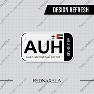 Vinyl Sticker Zayed International Airport Code AUH Sign Sticker