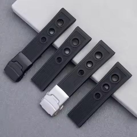 22/24mm Waterproof Mulicolour Quality Silicone Rubber Watchband Fit Breitling Strap For Navitimer Av