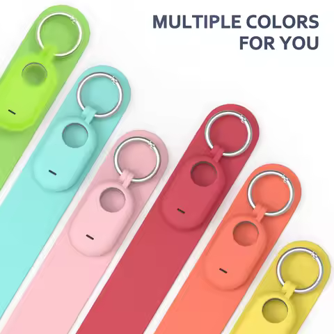 Soft Silicone Case With Keychain For Samsung Galaxy SmartTag 2 Tracker Cover Anti-Scratch Protective