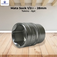 MATA Socket Bit 28 mm 1/ 2 Inch Inch TEKIRO Socket Bit 1/ 2" 6PT 28mm