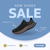 H0KA KAWANA Running Shoes Black Gold Free Socks