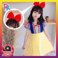 [1-6±Yrs] Baju Budak Dress Budak Snow White Baby Girl Kids Dress Princess Dress Kembang Birthday Cos