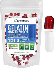 XPRS Nutra Size 2 Empty Capsules - Empty Gelatin Capsules - Capsules Express Empty Pill Capsules - D