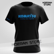 NEW Komatsu Heavy Equipment Work Backhoe Excavator Tractor T-Shirts Microfiber Quick Dry Baju Premiu