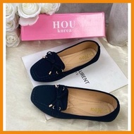 HOU Korea Fashion Doll Shoes Women's Office Flat Shoes Daily Lofer with Box A-32 (35-40)