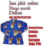 menerima jahit baju online gamis dres seragam baju putih pdh pdl