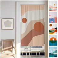 Custom Door Curtain Morandi Door Curtain for Kitchen Bedroom Long Shade Curtain Short Half Curtain Adhesive Home Decor
