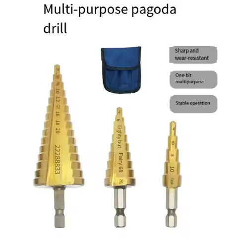 A95G Pagoda Drill 4-12 4-20 4-32 Hexagonal Handle Straight Slot Three-Piece Set Hole Reamer Step Dri