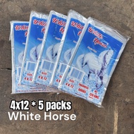 [Whitehorse] Plastic Bag Ice Bag White Horse Size 4x12 inches, Thickness .00085 | Approx 100pcs / 50