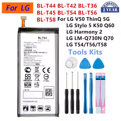 BL-T42 BL-T44 BL-T36 BL-T45 BL-T54 BL-T56 BL-T58 Battery For LG V50 ThinQ 5G LG Stylo 5 K50 Q60 Harm