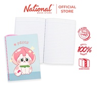 Yarn Notebook Printed Kawaii Cat & Dog Peach 80's 5.83x7.87 inches, Blue - Notebooks