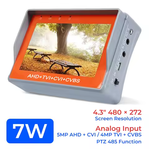 IV7W Camera Tester 4.3 Inch CCTV Monitor 5MP AHD/CVI/TVI CVBS Analog Camera Tester with Audio UTP CC