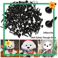 YOLAN 100pcs/bag Safety Triangle Noses DIY Doll Animals Plastic Black 4.5X5.5MM