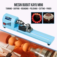 Mesin Bubut Kayu Mini Lathe Beads Grinding Polisher DIY Woodworking