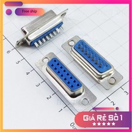 [5 Pieces]- DB15 Port Female 15 Pins Straight 2 Rows Solder Wire Connector World Chip