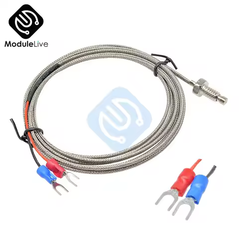 Diymore K Type Thermocouple Cable M6 1M 2M Screw Temperature Sensor Probe 0-800 C For REX-C100 Tempe