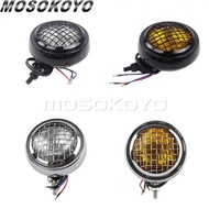 Chrome Vintage 4.5 Inch Universal Headlight Custom Front Running Light for Honda Kawasaki Yamaha Suz