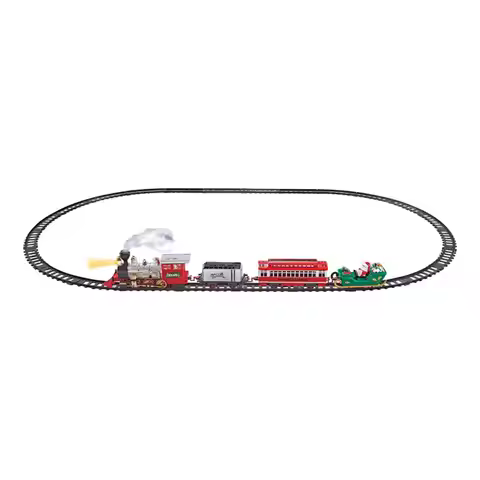 Christmas Train Set,Tracks Around under The Christmas Tree with Light