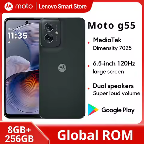 Motorola MOTO G55 Smartphone 6.5-inch 120Hz Display Global ROM MediaTek Dimensity 7025 CPU 256GB 50M