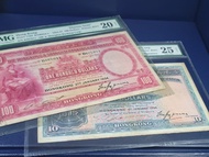 【1934 滙豐手簽】1934年 滙豐銀行 $ 10 $100 拾圓 壹佰圓