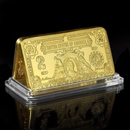 เหรียญสองเหรียญสหรัฐสีเงินดอลลาร์สหรัฐ24K ทองทองแท่งบาร์ป้ายที่ระลึกของสะสมของที่ระลึก