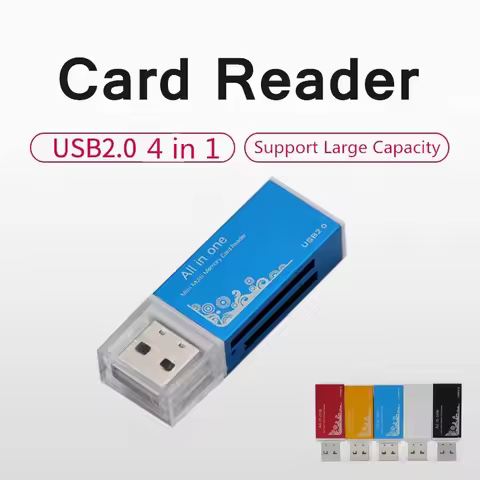 Wholesale multi-function card reader Aluminum alloy shell card reader USB 2.0 TF card SD card four-i