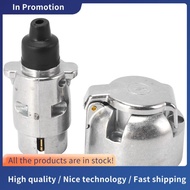 Trailer Accessories- 7 Pin Trailer Plug 12V Rv Sockets Towbar Towing 7Pin Metal Trailer Connectors