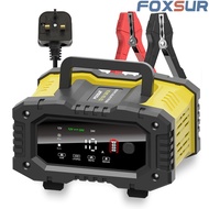 【24 hours shipping】FOXSUR 10A Table of Motors 12V24V Motorcycle Battery Charger Portable Motor Batte