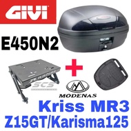 Combo Set Monorack Rapido ABS BOX GIVI E450N2 MODENAS KRISS MR3 Z15GT KARISMA125 GIVI E450N2 SPECIAL