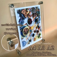 ป้ายอะคริลิคใสติดผนัง+พร้อมหมุดลอย ขนาดA5/A4/A3/A2/40x60cm./60x60cm./60x80cm. (พร้อมส่ง)