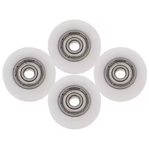 4Pcs Nylon U Groove Pulley White Bearing Rollers Smooth Sliding Door Window Drawer Hardware Wheel Be