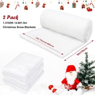 2 Pack Christmas Snow Blanket Roll, 15.7 Inch x 5 Feet Fake Snow Blanket for Christmas Village, Thic