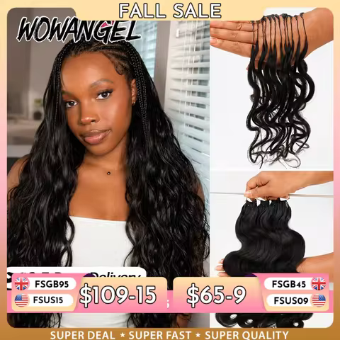 WOWANGEL Miracle Knots Hair Extensions Human Hair Feather Crochet Hair Body Wave Lightweight Invisib
