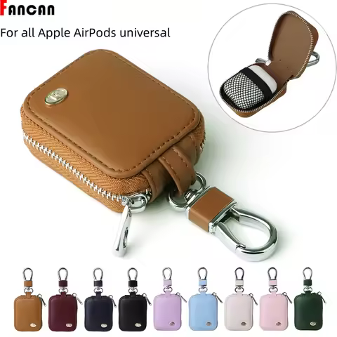 For Airpods 4 2024 Case Carrying Pouch PU Leather Bag Shockproof Earpods Cover Universal Bag Headpho