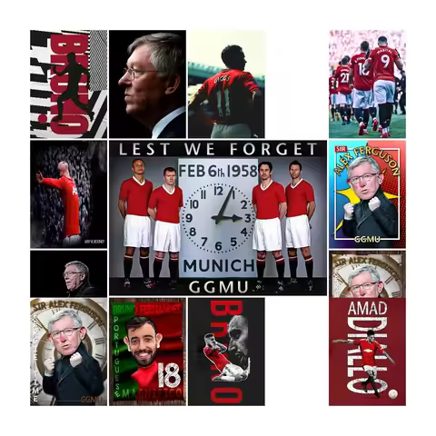 Retro Man Utd Munich Memorial Poster Classic Wall Decor Print for Manchester United Fans Culture Col