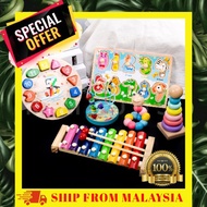 Wooden Educational Toys Baby Kids Montessori Building Blocks Mainan Kayu Kanak kanak Budak Perempuan