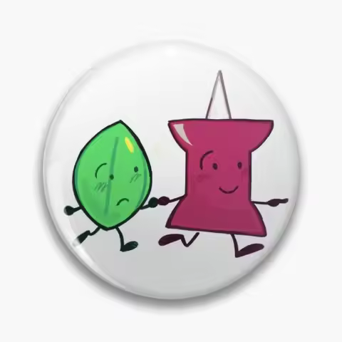 Pin And Leafy Running Bfdi Bfb Soft Button Pin Badge Clothes Lapel Pin Lover Cute Decor Metal Women 