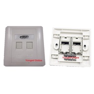 AMP RJ11 RJ45 Dual Port Network Telephone FacePlate Wall Panel (SK-013)