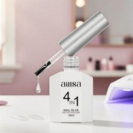 AILLSA Gel Nail Glue for Acrylic Nails, 4-in-1 Super Strong Gel Adhesive for Fake Nail Tips, 15ML Hi