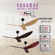 FIERO Brama Ceiling Fan 3 Blades - PW/WN/Oak (56")