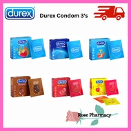 Durex Condom 3's Love / Extra Safe / Close Fit / Chocolate / Strawberry / Select Kondom For Man
