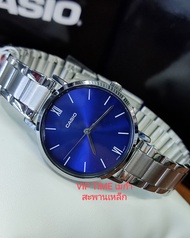 CASIO นาฬิกาข้อมือผู้หญิง สายหนัง สีเขียว LTP-VT02 รุ่น LTP-VT02D-2A