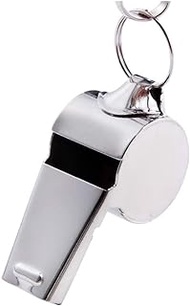 JLCK Stainless steel whistle, match whistle, referee coach game whistle, training whistle, lanyard whistle (Color : Silver)