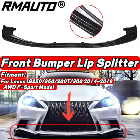 New Carbon Fiber Look 3Piece Car Front Bumper Splitter Lip Diffuser For Lexus IS250/350/200T/300 AWD