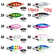 10 Colors Heavy Sinking Minnow 10-60g Metal Slow Jig 3D Eyes Laser Fishing Bait 5-8.5cm Fishing Trol