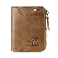 2024 New Men's Wallet Short Zipper Wallet Multifunctional Driving License Multi Card Holder PU Leather Vertical Wallet Men