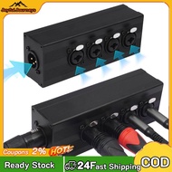 XLR 1 Male To 4-Way Female Audio Splitter Converter Box 3 Pin 4 Input 1 Output Audio Signal Box for 