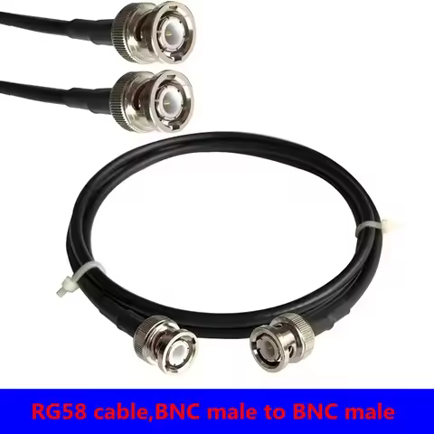 BNC Cable Extension RG58 Coaxial Cable Connector Q9 BNC Male To BNC Male Plug Crimp for RG58 50ohm F